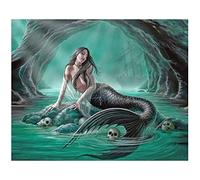 DCIDBEI 50 x 40 cm DIY 5D Diamante Pittura Rotonda Paesaggio Mare, Gotico Puzzle di Diamanti Sirena,Resina e Tela Prestampata Diamond Painting Art Soggiorno Camera Decorazione