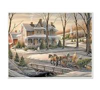 DCIDBEI 50x40CM Diamond Painting 5D Completo Casa Nella Neve, Quadri con Diamanti Paesaggio Inverno, Pittura Diamante Quadrato per Bambini, Diamond Art Home/Decorazione Murale con Strumenti