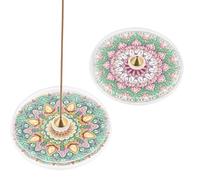 DCIDBEI Confezione da 2 Diamond Painting Vassoi per Incenso 10cm Dipingere con i Numeri Porta Incenso Ciotola per Offerte Bruciatore di Incenso Portacandele Ciotola per Incenso Vassoio Mandala