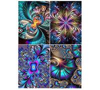 DCIDBEI Confezione da 4 quadri per diamond painting astratto, 30 x 40 cm, fai da te 5D, pittura con i numeri, pittura con diamanti, astratta, per adulti, per donne, mosaico