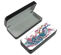 DCIDBEI Diamond Painting Custodia Porta Occhiali e Penne Puzzle con Perline Portatile Per Occhiali Da Sole Paint by Numbers Organizer Per Occhiali Borsa Astuccio Occhiali Pavone Organizer Occhiali