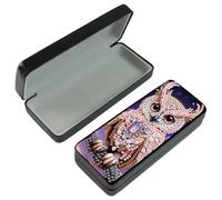 DCIDBEI Diamond Painting Custodie per Occhiali Puzzle con Perline Custodia per Occhiali da Sole Painting Diamond 5D Organizer da Viaggio Porta Occhiali Rigido Organizer Occhiali Porta per Donne Gufo