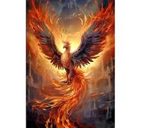 DCIDBEI Fai Da Te 5D Diamond Painting Fenice Pietre Glitterate 40x50cm Strass Puzzle Diamond Phoenix Animali Dipingi con i Numeri Fenice Artigianato Adulti Mosaico Rinascita Rinascita