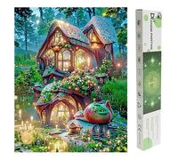 DCIDBEI Paesaggi Rurali Diamond Painting 40x50 cm 3D AI Grandi Dimensioni - Castello e Casa dei Funghi per Soggiorno