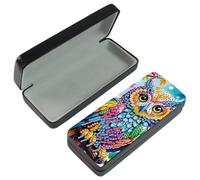 DCIDBEI Painting Diamond 5D Custodia per Occhiali Paint by Numbers Porta Occhiali Multiplo Custodia Portatile per Occhiali da Donna Portaocchiali Personalizzato Scatola Porta Occhiali Gufo