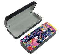 DCIDBEI Painting Diamond Custodia Rigida per Occhiali da Sole Puzzle con Perline Organizer per Occhiali da Sole Espositore Occhiali Parete Scatola Multiplo Portaocchiali Acchiappasogni Cavallo Oscuro