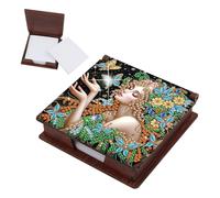 DCIDBEI Pittura a Diamante Scatola per Appunti 11x11cm con Blocco Note da 160 Fogli Pittura a Diamante Blocco Note Incollato Diamond Painting Porta-Foglietti da Scrivania Farfalla Fata Angelo Elfo