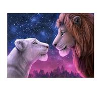 DCIDBEI Pittura Diamante 5D DIY Leoni 50x40 cm Dipingere con i Numeri Leone Adulto Diamond Painting Leone Madre Ricamo Set Adulto Punto Croce Puzzle Diamanti Animali Vernice Diamante Leone