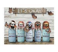 DCIDBEI Pittura Diamante Bradipo 50x40 cm Diamond Painting 5D Bradipo Punto Croce Kit da Ricamare Bradipo per Adulti Dipinto con i Numeri Bradipo Poster Immagini Ricamo a Punto Croce TO BE YOURSELF