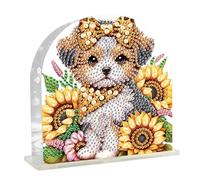 DCIDBEI Portatovaglioli Pittura con Diamanti 15x15cm Diamond Painting Dispenser per Tovaglioli Punto Croce Kit da Ricamare Portatovaglioli Porta Tovaglioli Portatovaglioli da Cucina Ristorante Cane