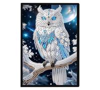 DCIDBEI Quaderno Bianco Diamanti Quaderno per Schizzi A5 Kit per Pittura con Diamanti Diario Segreto Adulti Gufo Libro Diamond Painting Quaderni Taccuino A5 Puzzle con Diamanti Quaderno di Viaggio