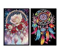 DCIDBEI Quaderno Bianco Pittura con Diamanti A5 Diamond Painting Quaderni Punto Croce Kit da Ricamare Taccuino A5 Diario Segreto Taccuino Pagine Bianche Quaderno Schizzi Cacciatore di Sogni