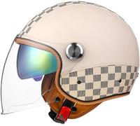 DCJDKCVKI Casco da Moto 3/4 per Adulti, Mezzo Casco da Moto retrò, Casco Aperto, Certificazione ECE, Casco Jet retrò a Mezza Calotta con Visiera per Moto