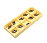 DCMT0702 EM YBC205 Inserti in carburo per barra di alesatura per tornio CNC, set da 10 pezzi con taglio da 7 mm per bordo e raggio naso R0.4, compatibili con acciaio inossidabile e acciaio lavorato