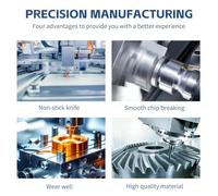 DCMT0702 EM YBC205 Inserti per tornitura in metallo duro 10 pezzi Lame per tornio rivestite CNC ad alta precisione con chiave per acciaio Acciaio inossidabile Lavorazione della