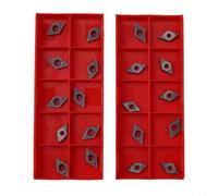 DCMT21.51 Inserti in carburo per portautensili per tornio - Grado VP15TF, set da 20 pezzi compatibili con serie SDJCR/SDNCN, inserti da taglio in acciaio inossidabile