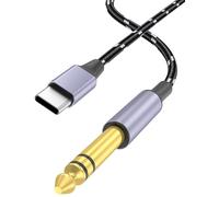 DCNETWORK Cavo audio da USB-C a TS da 6,35 mm, placcato oro, cavo adattatore USB tipo C a jack mono da 1/4", compatibile con iPhone 15/16, 2 m