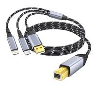 DCNETWORK Cavo per stampante, da USB C e USB-A a USB-B, in nylon intrecciato ad alta velocità, per stampanti HP, Canon, Dell, Epson, Brother, Lexmark, Xerox, Samsung, Piano DAC e altri