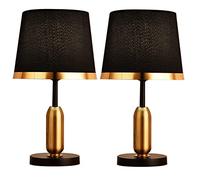 DCOC Set di 2 lampade da tavolo alimentate a batteria, senza fili, telecomando, luce gialla e bianca, ricaricabile, LED dimmerabile, adatta per comodino, casa, ufficio, camera da letto