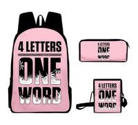 DCOKUS Jey USO - Zaino unisex con quattro lettere e una sola parola, zaino Oxford impermeabile per computer portatile, rosa, Taglia unica