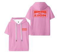 DCOKUS Josiah Queen Mt Zion - Maglietta unisex a maniche corte con cappuccio, abbigliamento casual alla moda, rosa, XXS