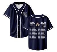 DCOKUS Lauren Spencer Smith, maglietta da baseball con scollo a V, a maniche corte, unisex, abbigliamento streetwear, Marina Militare, XL