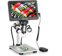 Dcorn 7'' Microscopio Digitale 1200X, 12MP 1080P LCD Microscopio Digitale per Adulti Saldatura, Microscopio Elettronico con Telecomando, 10 LED Fill Light, Compatibile con Windows/Mac
