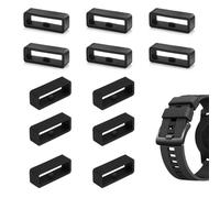 DCQQ 12 Pezzi Anello Cinturino Silicone Anelli di Sicurezza di Ricambio 22mm Ricambio Cinturino Anello Ritegno per Cinturino Intelligente Braccialetto Sostituzione (Nero)