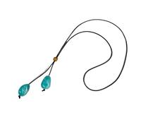 DCRYRPQES Lunghe Collane Collana lunga con ciondolo irregolare in pietra for donna, con catena intrecciata nera for maglione Sweater Necklace(GREEN 1PC)