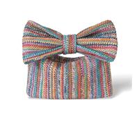 DCRYRPQES Pochette da Donna Borsa a mano con fiocco da donna, estiva, in paglia intrecciata, for cerimonia, festa e matrimonio(Multi-colored 1PC)