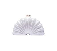 DCRYRPQES Pochette da Donna Borsa a mano in acrilico a conchiglia da donna, for matrimonio, sera, festa, colore perla, estate(WHITE 1PC)