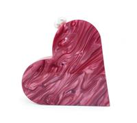 DCRYRPQES Pochette da Donna Borsa da sera in acrilico con perline, borsa a tracolla da sposa di lusso con cuore rosso for feste(RED 1PC)