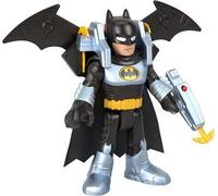Imaginext dc super friends - batman batglider, action figure xl snodata e batglider trasformabile con lancia-proiettili