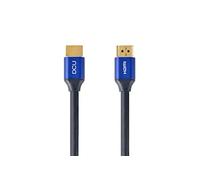 Dcu tecnologic Cavo universale hdmi 2.0 blue edition con connettori placcati oro 24k, cavo rivestito in pvc ad alta flessibilità, connettori alloggiamento in alluminio, blu
