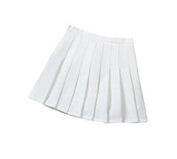 DCUTERQ Ragazze Bambini di Base a Vita Alta Pianura Gonna A Pieghe Studenti delle scuole Uniforme A-Line Mini Danza Scooter Vestito Bianco 4-5 Anni
