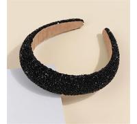 Dcvmvmn Fascia per capelli da donna con perline e perle di cristallo, ampia fascia a croce scintillante accessori per capelli regali