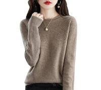 Dcvmvmn Maglione invernale da donna girocollo a maniche lunghe in lana pullover caldo, Khaki9, L