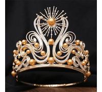 Dcvmvmn Miss Universo Corona Strass Nuziale Matrimonio Cristallo Tiare E Corone Accessori Gioielli Dei Capelli