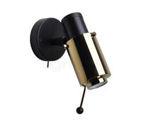 DCW Biny Spot LED, nero/dorato - con astina - Interruttore incluso