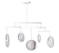 DCW Focus Lampadario a corona LED 5 fuochi, bianco