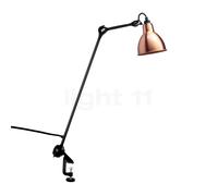 DCW Lampe Gras No 201 Lampada con morsetto a vite rotonda, nera, rame lucidato