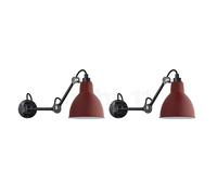 DCW Lampe Gras No 204 set da 2, rosso - senza interruttore - 17 cm
