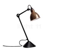 DCW Lampe Gras No 205 Lampada da tavolo nera, rame grezzo/bianco