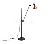 DCW Lampe Gras No 215 Lampada da terra nera, rame lucidato
