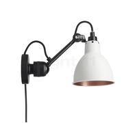 DCW Lampe Gras No 304 CA Lampada da parete nera, bianco/rame lucido
