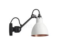 DCW Lampe Gras No 304 Lampada da parete nera, bianco/rame lucido
