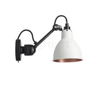 DCW Lampe Gras No 304 SW Lampada da parete nera, bianco/rame lucido