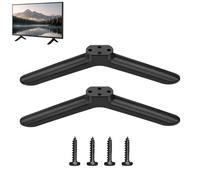 DCYQAIN 2 gambe universali per supporto TV, piedini di ricambio per Smart TV da 24-55 pollici, base antiscivolo in plastica nera con viti di montaggio complete incluse