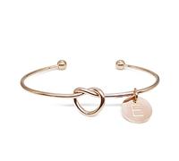 Dczosily Bracciale con nodo d'amore con 26 iniziali per damigelle d'onore con scatola e carta, acciaio inossidabile, N, Acciaio inossidabile, 50