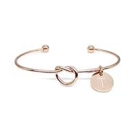 Dczosily Bracciale con nodo d'amore con 26 iniziali per damigelle d'onore con scatola e carta, acciaio inossidabile, N, Acciaio inossidabile, 50